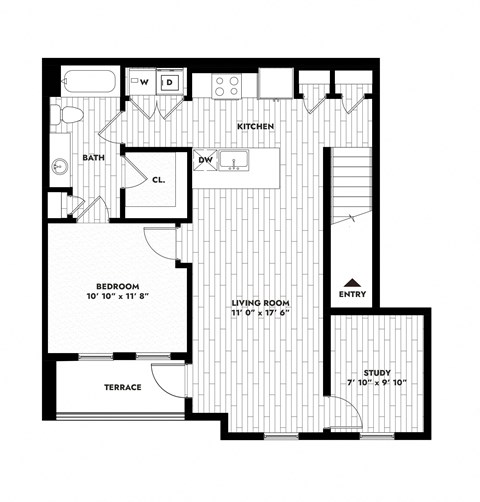 bedroom floor plan | luxury apartments in towson md | the southerly